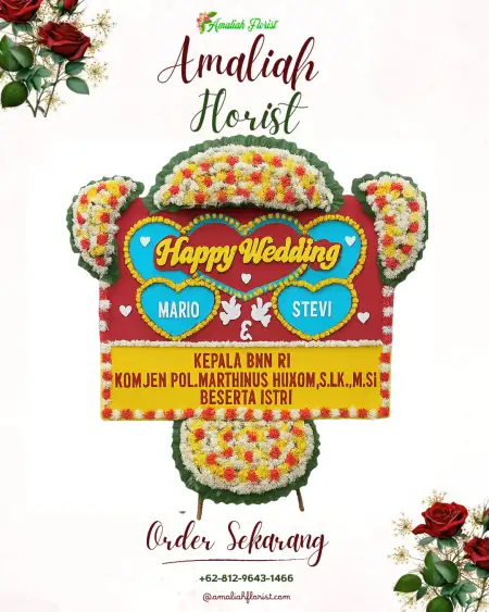 Papan Bunga Pernikahan Kubu